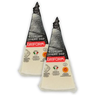 Food-United Pecorino Romano DOP italienischer Hartkäse Schafskäse Agriform 2x 200g