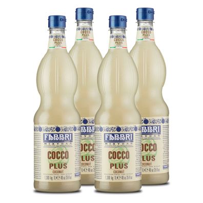 Food-United FABBRI Mixybar Plus Kokosnuss-Kokos-Sirup 4x1L für Smoothie Saft