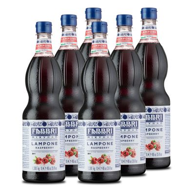 Food-United FABBRI Mixybar Himbeeren Sirup 6x1L für Himbeer-Saft-Eis-Cocktails