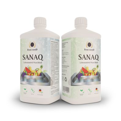 SANAQ 2x 1000ml Sanaq Lebensmittel-Wasch-Bad Zusatz-Konzentrat Denaturierung der