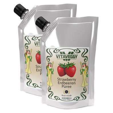 Vitaveggy Erdbeeren-püree 2x 1kg strawberry-fruit-puree von Food-United für Smoothies