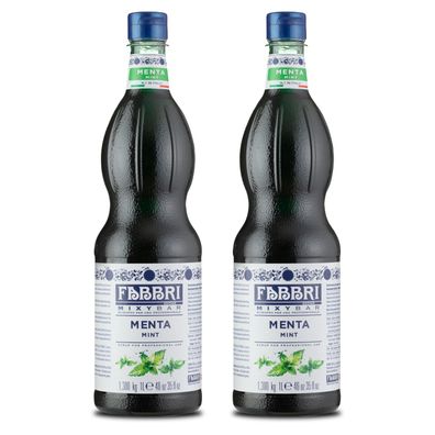 Food-United FABBRI Mixybar MINZE Pfefferminze 2x1L Sirup für Drinks Chai-Kaffe-Latte