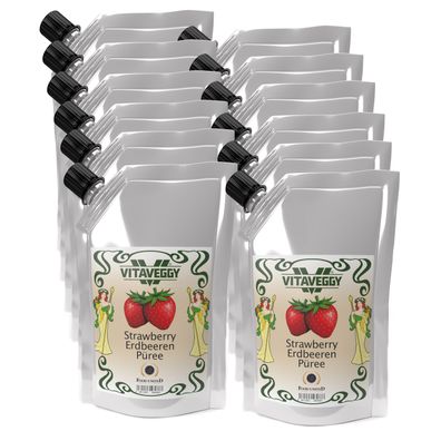 Vitaveggy Erdbeeren-püree 12x 1kg strawberry-fruit-puree von Food-United für Smoot