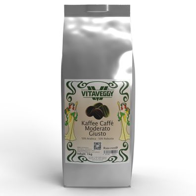 Vitaveggy 50% Arabica 50% Robusta Kaffeebohnen 1KG Mischung Blend Moderato GIUSTO