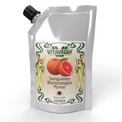 Vitaveggy BLUT-ORANGEN-PÜREE 1kg - reife Blutorangen - für Cocktail Smoothie Saft
