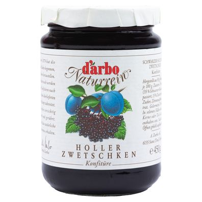 Food-United DARBO Konfitüre Naturrein Holunder-Zwetschgen-Konfitüre 450g Glas