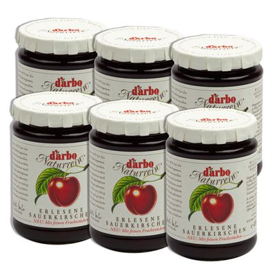 Food-United DARBO Konfitüre Extra Naturrein Weichsel Sauerkirsche 6x 450g Glas