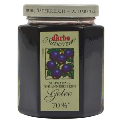 Food-United DARBO Johannisbeergelee Extra schwarz 200g Glas Brot-Frucht-Aufstrich