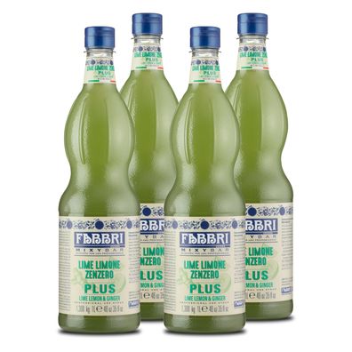 Food-United FABBRI Mixybar Plus Limetten-Zitronen-Sirup 4x1L für Mojitos Cocktails