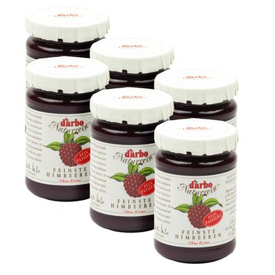 Food-United DARBO Konfitüre Extra passierte Himbeeren-Konfitüre für Singles 6x 225g