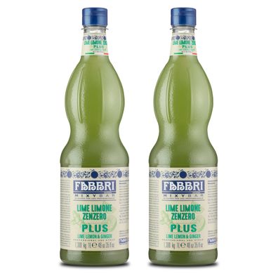 Food-United FABBRI Mixybar Plus Limetten-Zitronen-Sirup 2x1L für Mojitos Cocktails