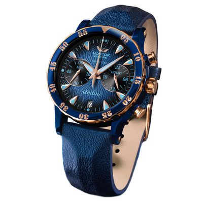 Vostok Europe Undine Lady Line Chronograph VK64-?515E628 blau mit Wechselbänder