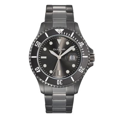 Dugena 4461073 Diver XL 44mm Anthrazit Herren Taucheruhr bis zu 30 ATM