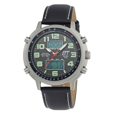 ETT EcoTechTime Funk-Solar World Time Hunter II EGS-11301-22L Herrenuhr