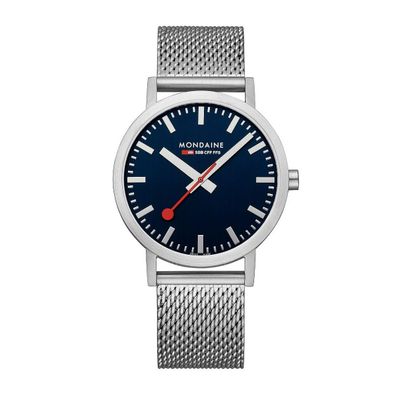 Mondaine A660.30360.40SBJ Armbanduhr Classic 40mm Milanaiseband, dunkelblau