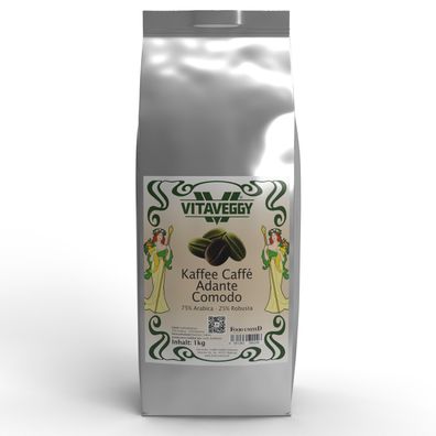 Vitaveggy 75% Arabica 25% Robusta Kaffeebohnen 2x1KG ADANTE COMODO Mischung Blend