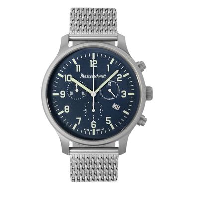 Messerschmitt Herren Armbanduhr ME-3H198M Chronograph Milanaiseband Fliegeruhr