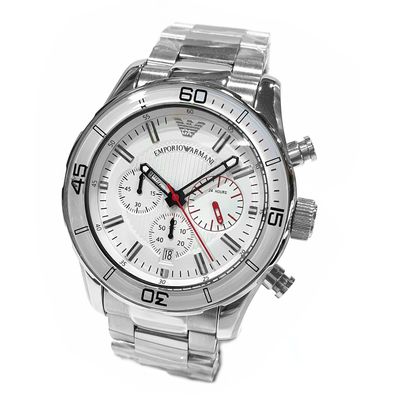 ARMANI Chrono Herren Armbanduhr AR5932 Edelstahl 24h-Anzeige