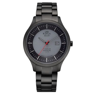 UMR Ruhla Solar Herren Armbanduhr Titan 95952M Datum Saphirglas, 10ATM