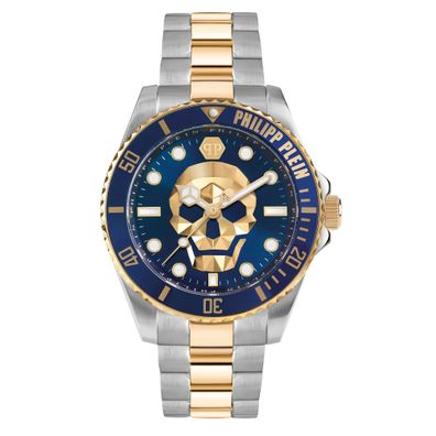 Philipp Plein Herren Armbanduhr THE $KULL DIVER PWOAA0722, bicolor, Blau