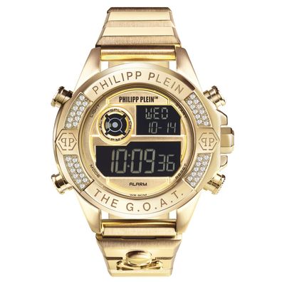 Philipp Plein Herren Armbanduhr PWFAA0621 The GOAT Goldfarben, Digital, Alarm, C