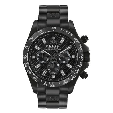 Philipp Plein Herren Armbanduhr Nobile PWCAA0621 Chrono Edelstahl Schwarz