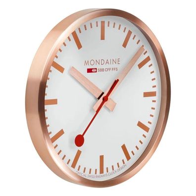 Mondaine Wanduhr Wall Clock Bahnhofsuhr A995. CLOCK.17SBK XL 40cm Kupferfarben