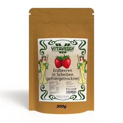 Vitaveggy Erdbeeren in Scheiben gefriergetrocknet 300g - Food-United Trockenfrüchte