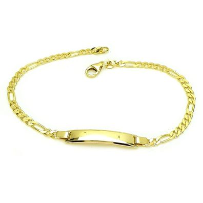 ID Armband Gravurplatte Figaro 333 Gelbgold Kettenbreite 2,9mm Länge 19cm