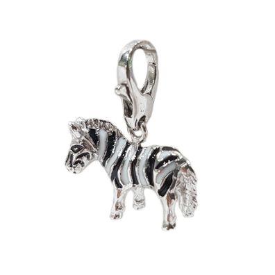 GOOIX Charm 925 Silber GXC390 Zebra mit Email