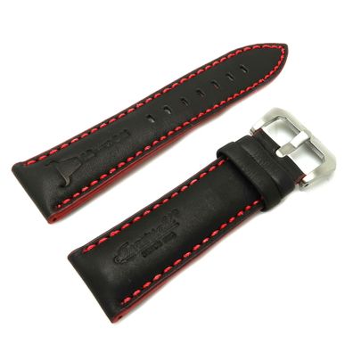 Ingersoll Ersatzband Lederband schwarz-rot Stegbreite 26mm, Bison Serie