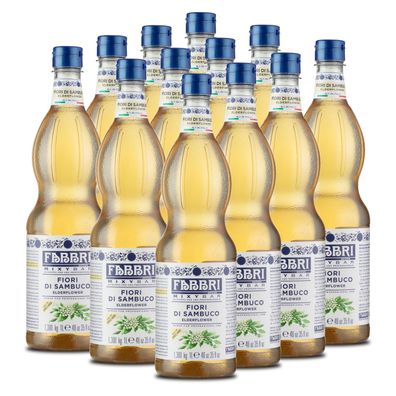 Food-United FABBRI Mixybar Holundernblüten Sirup 12x1L für Hugo Spritz Schorle Eistee