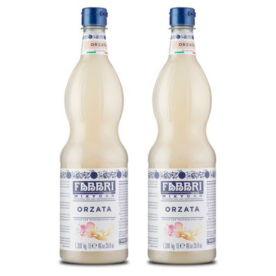 Food-United FABBRI Mixybar Orzata Orgeat Sirup 2x1L für Tee Kaffee Mai-Tai Cocktails