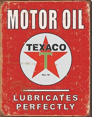 US Schild ca. 30 x 40 cm TEXACO Lubricates - Retro Shabby Style