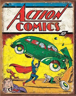 US Schild ca. 30 x 40 cm Superman Action Comics - Ausgabe Nr. 1 - Cover