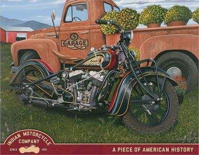 US Schild ca. 30 x 40 cm Indian Motorcycles - Jacobs Indian Summer