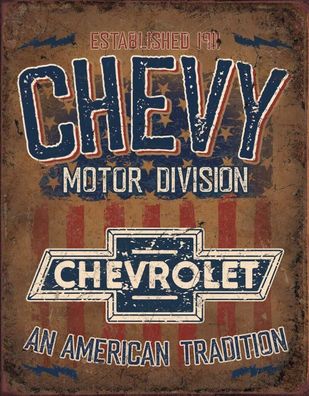 US Schild ca. 30 x 40 cm Chevrolet Chevy - American Tradition