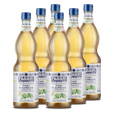 Food-United FABBRI Mixybar Holundernblüten Sirup 6x1L für Hugo Spritz Schorle Eistee