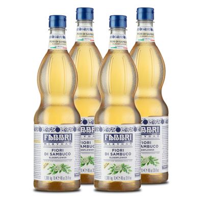 Food-United FABBRI Mixybar Holundernblüten Sirup 4x1L für Hugo Spritz Schorle Eistee