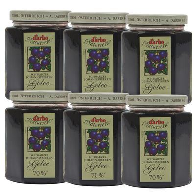 Food-United DARBO Johannisbeergelee Extra schwarz 6x 200g Glas Brot-Frucht-Aufstrich