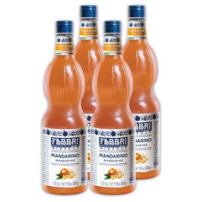 Food-United FABBRI Mixybar Mandarine Sirup 4x1L für Mandarinen-Saft-Granitas-Drinks