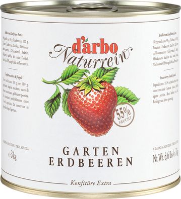 Food-United Gartenerdbeeren-konfitüre Extra naturrein 3kg Dose von DARBO