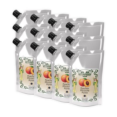Vitaveggy Pfirsichpüree 12x1kg - Fruchtpüree aus weißem Pfirsich Food-United