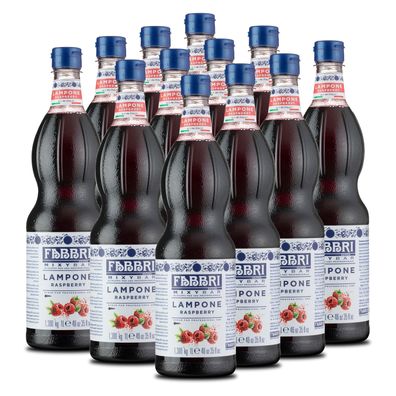 Food-United FABBRI Mixybar Himbeeren Sirup 12x1L für Himbeer-Saft-Eis-Cocktails