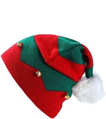 Weihnachtselfen-Strickmétze, Weihnachts-Baby-Beanie-Strickmétze fér Kinder: 1 bis 6