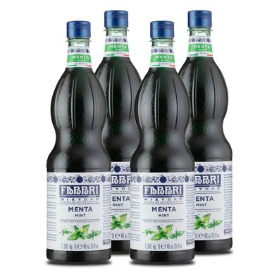 Food-United FABBRI Mixybar MINZE Pfefferminze 4x1L Sirup für Drinks Chai-Kaffe-Latte