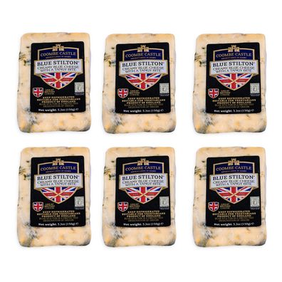 Food-United BLUE Stilton Blauschimmelkäse PDO 6x 150g Blau-Schimmel-Käse von Coomb