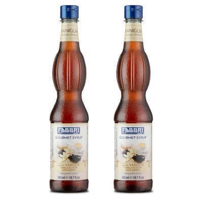 Food-United FABBRI Gourmet Vanilla-Vanille-Sirup 2x560ml für Dessert Kaffee Cocktail