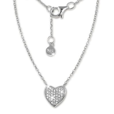 SilberDream Zirkonia Halskette 925 Silber 44cm Herz Schmuck silber GSK401W