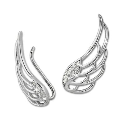 SilberDream Ohrringe Ear Cuff Flügel Zirkonia weiß Ohrklemmen 925 Silber GSO410W